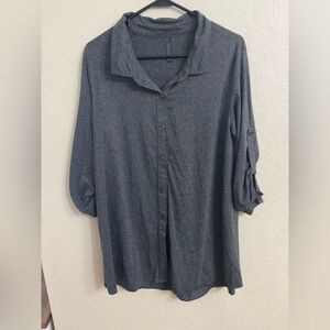 Gray button down Top